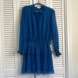NSR Vibrant Blue Plaid Mini Dress